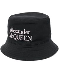 McQueen - Logo Embroidered Reversible Bucket Hat - Lyst