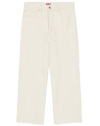 KENZO - Cropped Fit Wide Leg Jeans - Lyst