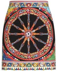 Dolce & Gabbana - Carretto-Print Fabric Skirt - Lyst