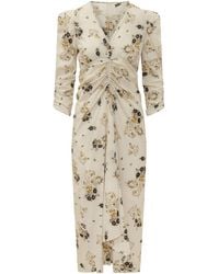 Isabel Marant - V-Neck Short-Sleeved Dress - Lyst