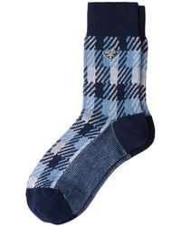 Prada - Triangle-Logo Houndstooth Pattern Knitted Socks - Lyst
