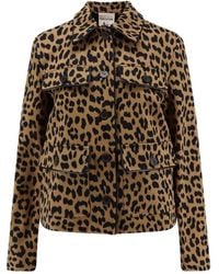 Semicouture - Cotton Jacket With Animal Print - Lyst