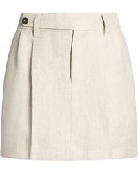 Brunello Cucinelli - Mini Skirt Linen - Lyst