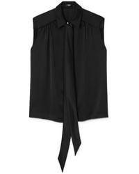 Versace - Satin Lavallière Shirt - Lyst
