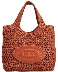 Tod's - Manici Logo Debossed Tote Bag - Lyst