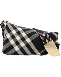 Burberry - Shield Check Printed Shoulder Bag - Lyst