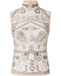 Pinko - Printed High-Neck Top - Lyst