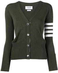 Thom Browne - 4-Bar Classic V-Neck Cardigan - Lyst
