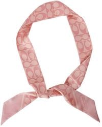 COACH - Printed Silk Scarf - Lyst
