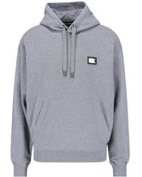 Dolce & Gabbana - Logo Plaque Drawstring Hoodie - Lyst