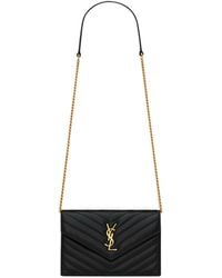Saint Laurent - Cassandre Envelope Chain Wallet - Lyst