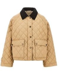 Weekend by Maxmara - Quilted Jacket With Corduory Collar - Lyst