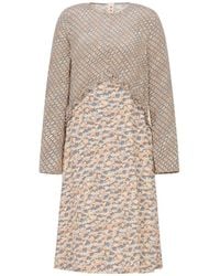 Marni - Floral-Patterned Midi Dress With Ruffle Detailing - Lyst