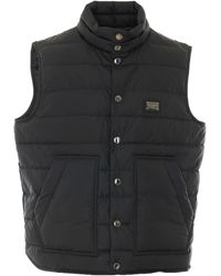 Dolce & Gabbana - Logo Plate Padded Gilet - Lyst