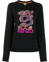 KENZO - Embroidered Dragon Logo Sweater - Lyst