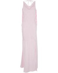 ROTATE BIRGER CHRISTENSEN - Long Dress With Open Back And Draped Details - Lyst