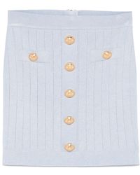 Balmain - Button Detailed High-Rise Mini Skirt - Lyst