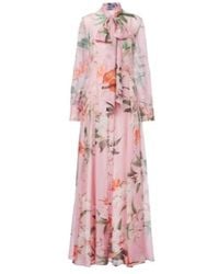 Leo - Lilith Bow-Detail Floral Chiffon Maxi Dress - Lyst