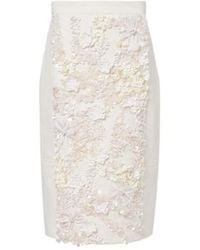 Plan C - Embellished Cotton Drill Midi Skirt - Lyst