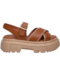 Hogan - Open Toe Flat Sandals - Lyst