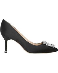 Manolo Blahnik - Satin Almond Toe High Heels - Lyst