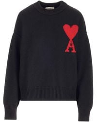 Ami Paris - Logo Intarsia-Knit Jumper - Lyst