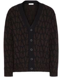 Valentino - Toile Iconographe V-Neck Long-Sleeved Cardigan - Lyst