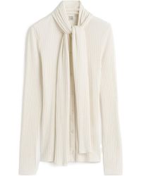 TOTEME - Totême Knitted Scarf-Detail Shirt - Lyst