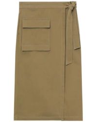 Closed - Tie-Fastening Cotton Midi Skirt - Lyst