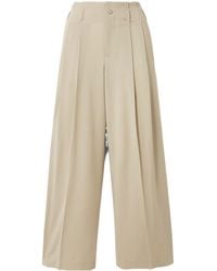Kallmeyer - Pleated Wool-Blend Wide-Leg Pants - Lyst