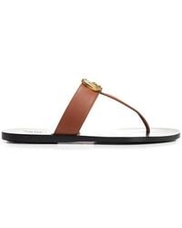 Gucci - Double G Thong Sandals - Lyst