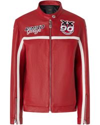 Pinko - Logo Patch Zipped Jacket - Lyst