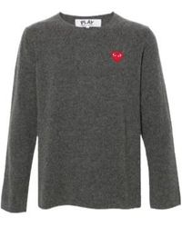 COMME DES GARÇONS PLAY - Heart-Patch Wool Jumper - Lyst