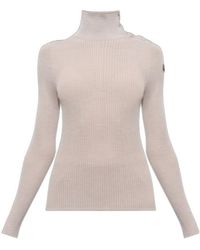 Moncler - Dolcevita Button-Detail Ribbed-Knit Sweater - Lyst