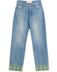 Valentino - Logo-Patch Straight Leg Jeans - Lyst