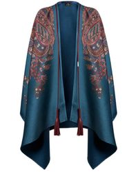 Etro - Paisley-Printed Tassel-Detailed Poncho - Lyst