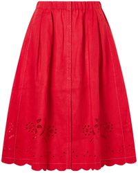 Vita Kin - Linen Midi Skirt - Lyst