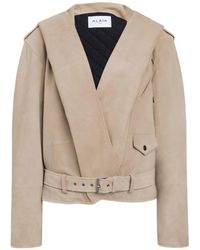 Alaïa - Suede Hooded Biker Jacket - Lyst