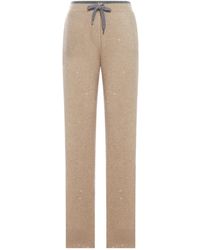 Brunello Cucinelli - Ribbed-Knit Embellished Trousers - Lyst