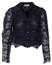 Twinset - Lace Sheer Long-Sleeve Top - Lyst