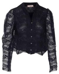 Twinset - Lace Sheer Long-Sleeve Top - Lyst