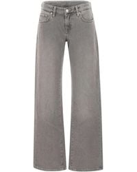 7 For All Mankind - Low-Rise Straight Jeans - Lyst
