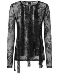 Pinko - Floral-Lace Long-Sleeve Top - Lyst