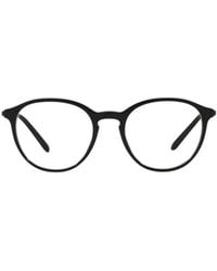 Giorgio Armani - Logo-Print Round-Frame Glasses - Lyst