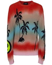 Barrow - Plam Tree Graphic Intarsia Crewneck Sweater - Lyst