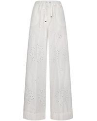 Herno - Broderie Anglaise Wide-Leg Pants - Lyst