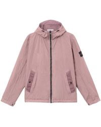 Stone Island - Logo Patch Hooded Jacket - Lyst