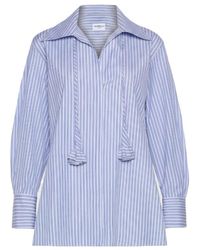 Marella - Neckerchief-Adorned Cotton Poplin Shirt - Lyst