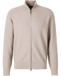 Brioni - Trama Braided Zip-Up Knit Cardigan - Lyst