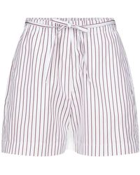 Loulou de Saison - Lory Striped Drawstring Shorts - Lyst